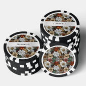 Glam Champagne Gouden Rode Witte Bloemen Poker Chips (Opstapeling)
