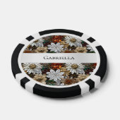 Glam Champagne Gouden Rode Witte Bloemen Poker Chips (Enkel)
