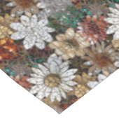 Glam Champagne Gouden Rode Witte Bloemen Tafelkleed (Gekanteld)