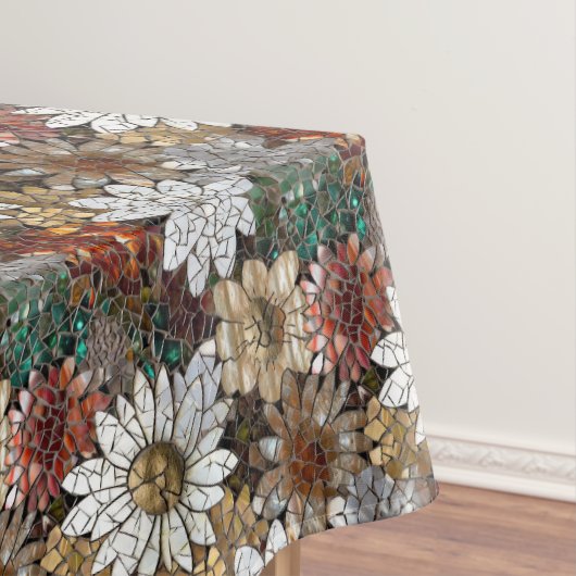 Glam Champagne Gouden Rode Witte Bloemen Tafelkleed (Voorbeeld)