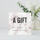 Glam Champagne Marble Elegant Beauty Salon Logo (Staand voorkant)