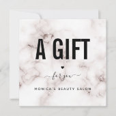 Glam Champagne Marble Elegant Beauty Salon Logo (Voorkant)