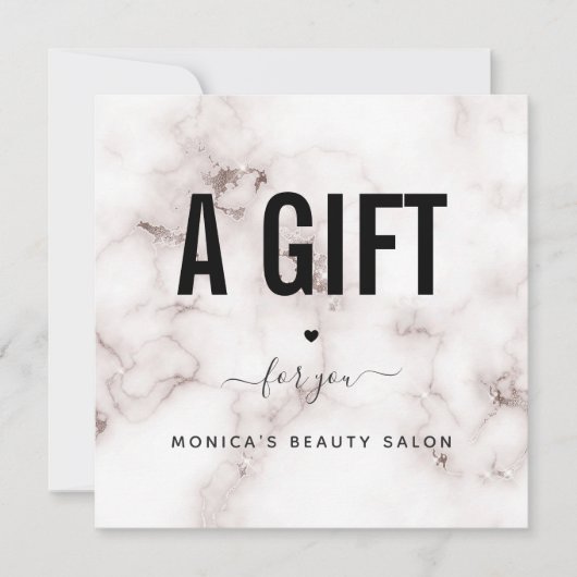 Glam Champagne Marble Elegant Beauty Salon Logo (Voorkant)