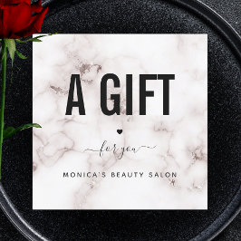 Glam Champagne Marble Elegant Beauty Salon Logo