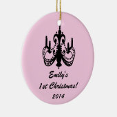 Glam Chandelier Chic Personalized Name Ornament (Rechts)