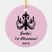 Glam Chandelier Chic Personalized Name Ornament (Voorkant)