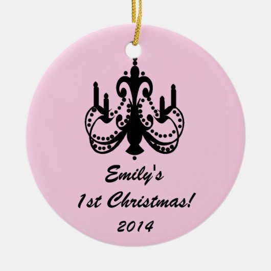 Glam Chandelier Chic Personalized Name Ornament (Voorkant)