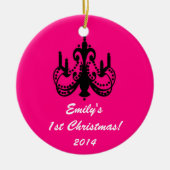 Glam Chandelier Chic Personalized Name Ornament (Voorkant)