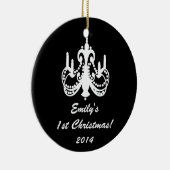 Glam Chandelier Chic Personalized Name Ornament (Rechts)