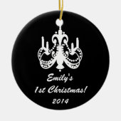 Glam Chandelier Chic Personalized Name Ornament (Voorkant)