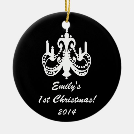 Glam Chandelier Chic Personalized Name Ornament (Voorkant)