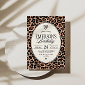 Glam Cheetah Print Birthday Party Kaart