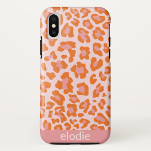 Glam Cheetah Print Pattern in Oranje en roze Case-Mate iPhone Case