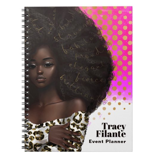 Glam Chic Afro Baas Notitieboek (Voorkant)