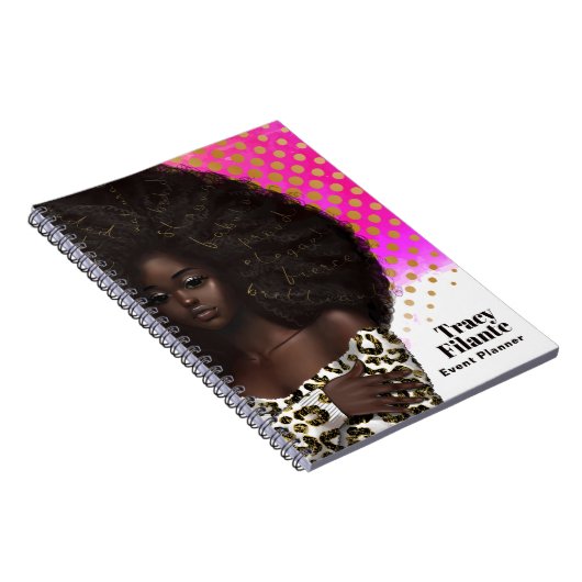 Glam Chic Afro Boss Notitieboek (Rechterzijde)