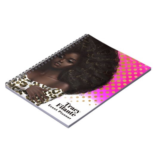 Glam Chic Afro Boss Notitieboek (Linkerzijde)