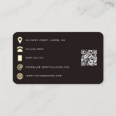 Glam Chic Afro Zakenvrouw QR Code Visitekaartje (Achterkant)