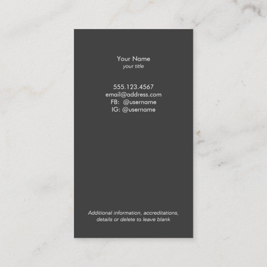 Glam Chic Black en Silver Sequins Visitekaartje (Achterkant)