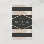 Glam Chic Black en Silver Sequins Visitekaartje (Voorkant)