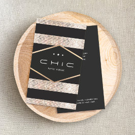 Glam Chic Black en Silver Sequins Visitekaartje