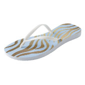 Glam Chic Blue Gold Tiger Zebra Skin Teenslippers (Schuin)