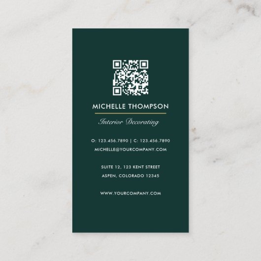Glam Chic Boss Lady QR Code Visitekaartje (Achterkant)
