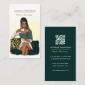 Glam Chic Boss Lady QR Code Visitekaartje (Voorkant / Achterkant)