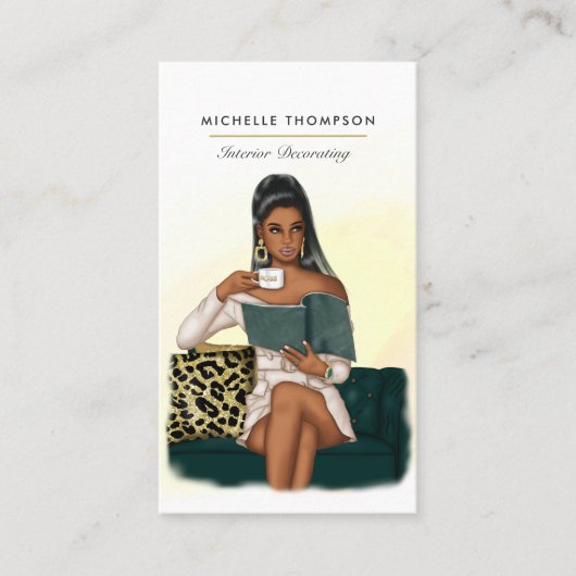 Glam Chic Boss Lady QR Code Visitekaartje (Voorkant)