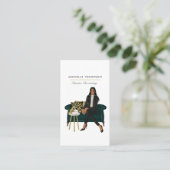 Glam Chic Coffee Boss QR-code Zakelijke Pas Visitekaartje (Staand voorkant)