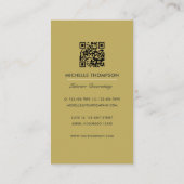 Glam Chic Coffee Boss QR-code Zakelijke Pas Visitekaartje (Achterkant)