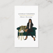 Glam Chic Coffee Boss QR-code Zakelijke Pas Visitekaartje (Voorkant)