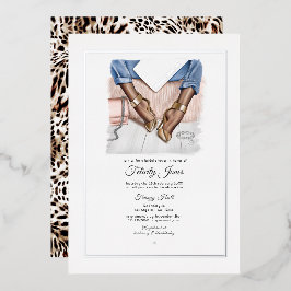 Glam Chic Fashion Bruiloftsfeest Folie Uitnodiging