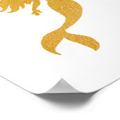 Glam Chic Faux Gold Foil Little Mermaid Princess Poster (Hoek)