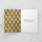 Glam Chic Gold Faux Velvet Silver Verjaardag Kaart (Binnen)