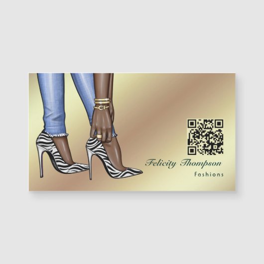 Glam Chic Gold Mode Designer QR Code Business (Voorkant)