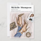 Glam Chic Gold Mode Show Graduparty Kaart (Voorkant)