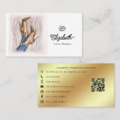 Glam Chic Gold Stiletto's en Denim Mode Design Visitekaartje (Voorkant / Achterkant)