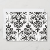 Glam Chic Hot Pink & Damask Baby shower Invitation Kaart (Achterkant)