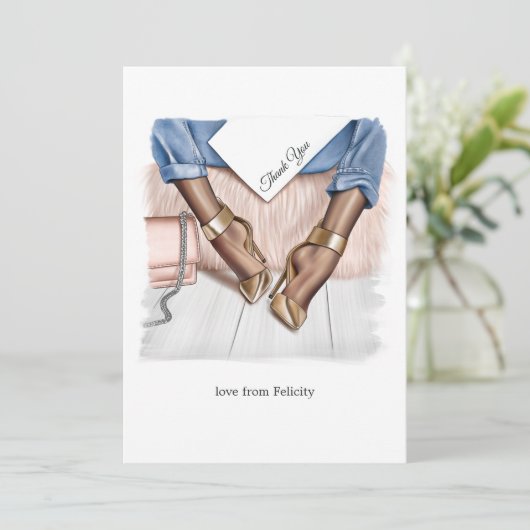 Glam Chic Mode Bedankkaart (Staand voorkant)