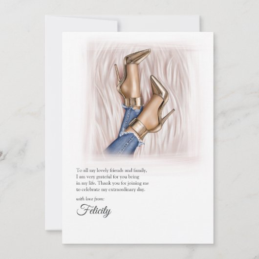 Glam Chic-Mode Bedankkaart (Achterkant)