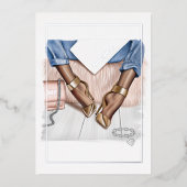 Glam Chic Mode Show Folie Uitnodiging (Voorkant)