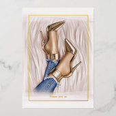 Glam Chic Mode Show Folie Uitnodiging (Voorkant)