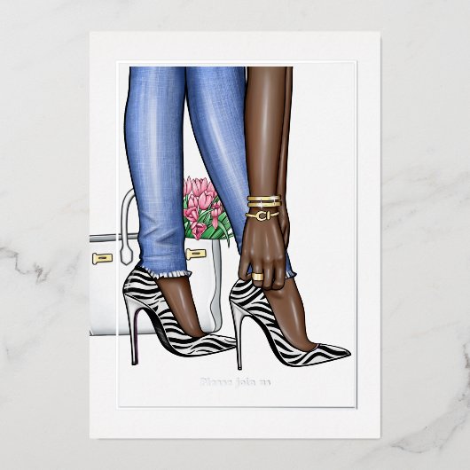 Glam Chic Mode Show Folie Uitnodiging (Voorkant)