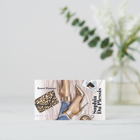 Glam Chic Mode Visitekaartje (Staand voorkant)