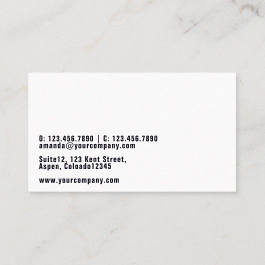 Glam Chic Mode Visitekaartje (Achterkant)