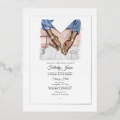 Glam Chic Mode Vrijgezellenfeest Folie Uitnodiging (Voorkant)