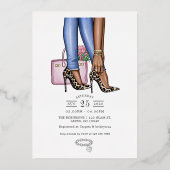 Glam Chic Modeshow Folie Uitnodiging (Achterkant)