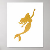 Glam Chic Nepgoud Folie Zeemeermin Prinses  Poster (Voorkant)