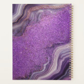 Glam Chic Paarse Glitter Agaat Marmer Jaarlijks Planner (Achterkant)