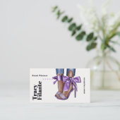 Glam Chic Paarse Mode Visitekaartje (Staand voorkant)